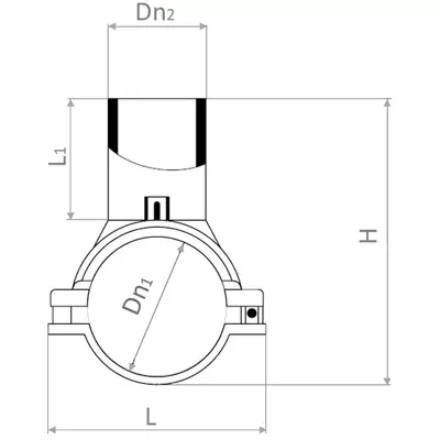 90/40 mm KPE SDR11 elektrofitting nyeregidom nyomócsőhöz PE100